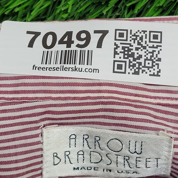 Vintage 80s Poplin Stripes Hippie Shirt Large 23x32 White - Picture 6 of 11